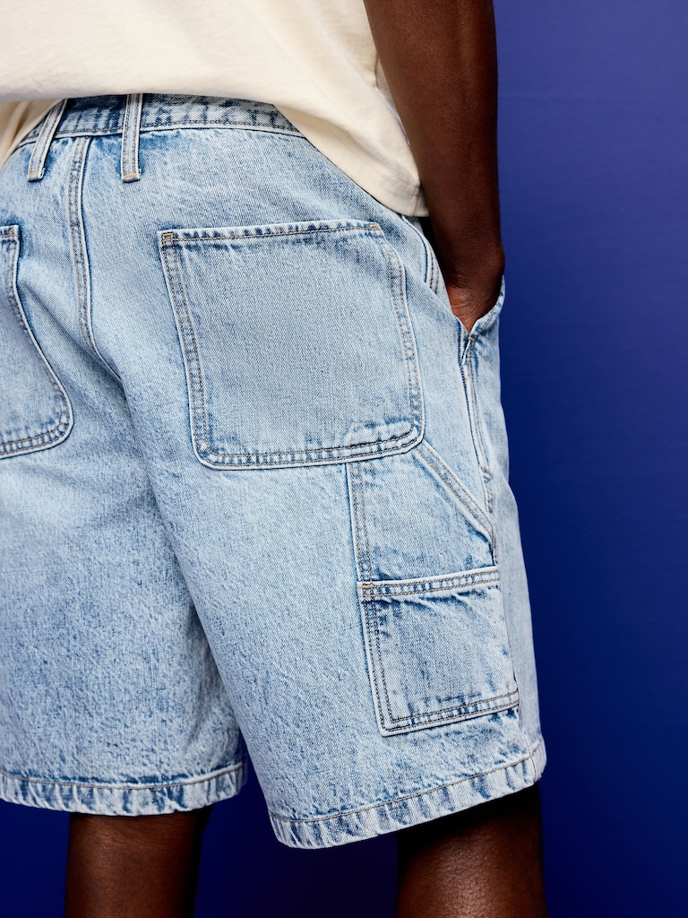 Baggy Tech Carpenter Jean Shorts-- 10-inch inseam