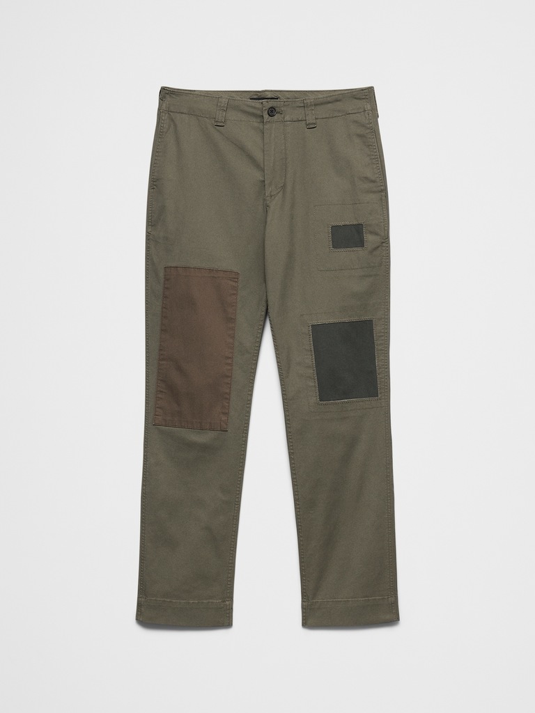Slim-Fit Straight Patchwork Chino