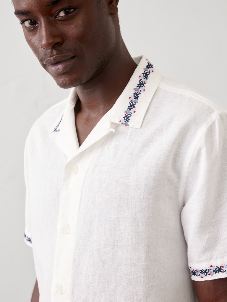 Standard-Fit Embroidered Resort Shirt