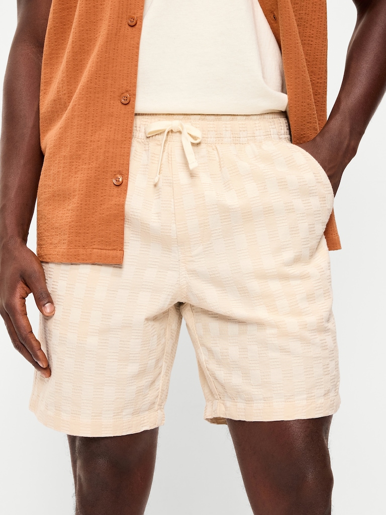 Textured-Knit Jogger Shorts -- 7-inch inseam