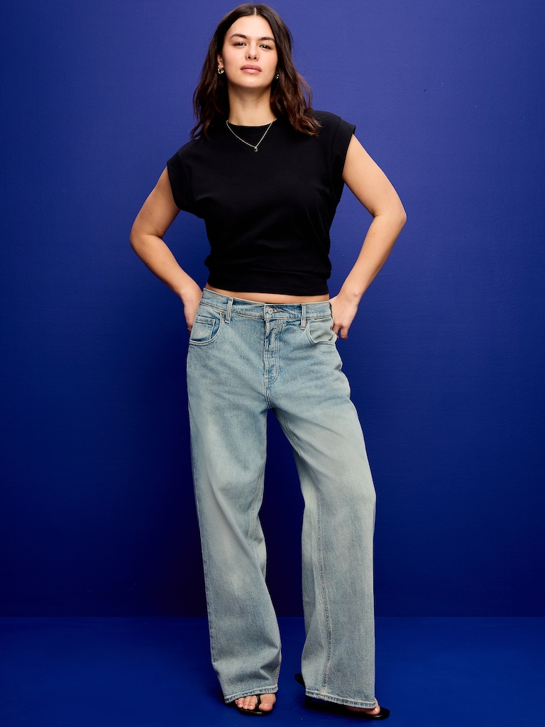 Low-Rise Slouchy Wide-Leg Jeans