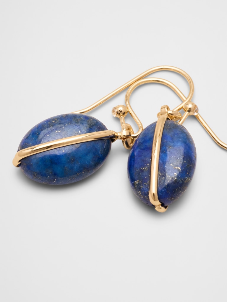 Lapis Bar Drop Earrings