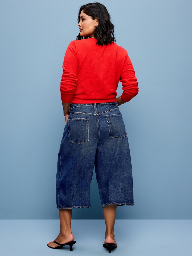 Mid-Rise Baggy Cropped Jeans