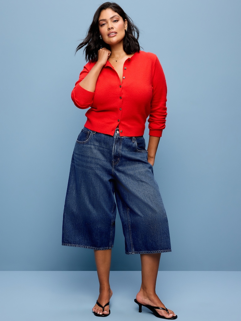 Mid-Rise Baggy Cropped Jeans