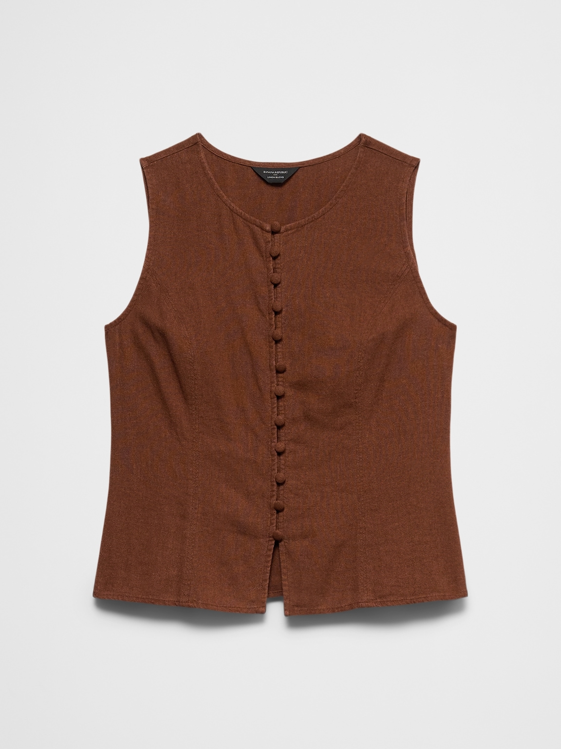 Linen-Blend Tie-Back Vest