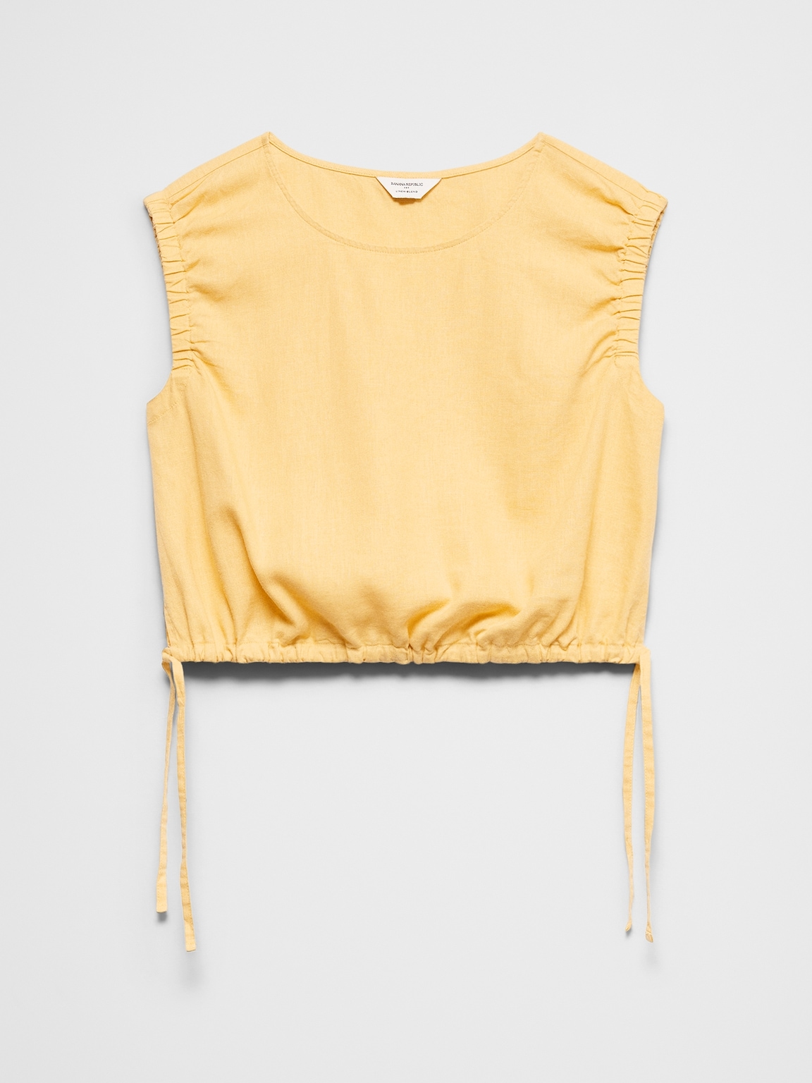 Linen-Blend Side-Tie Top