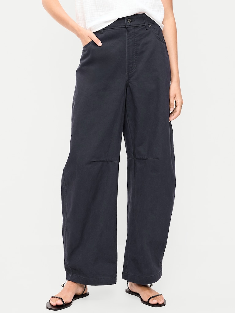 Mid-Rise Barrel Chino Pants