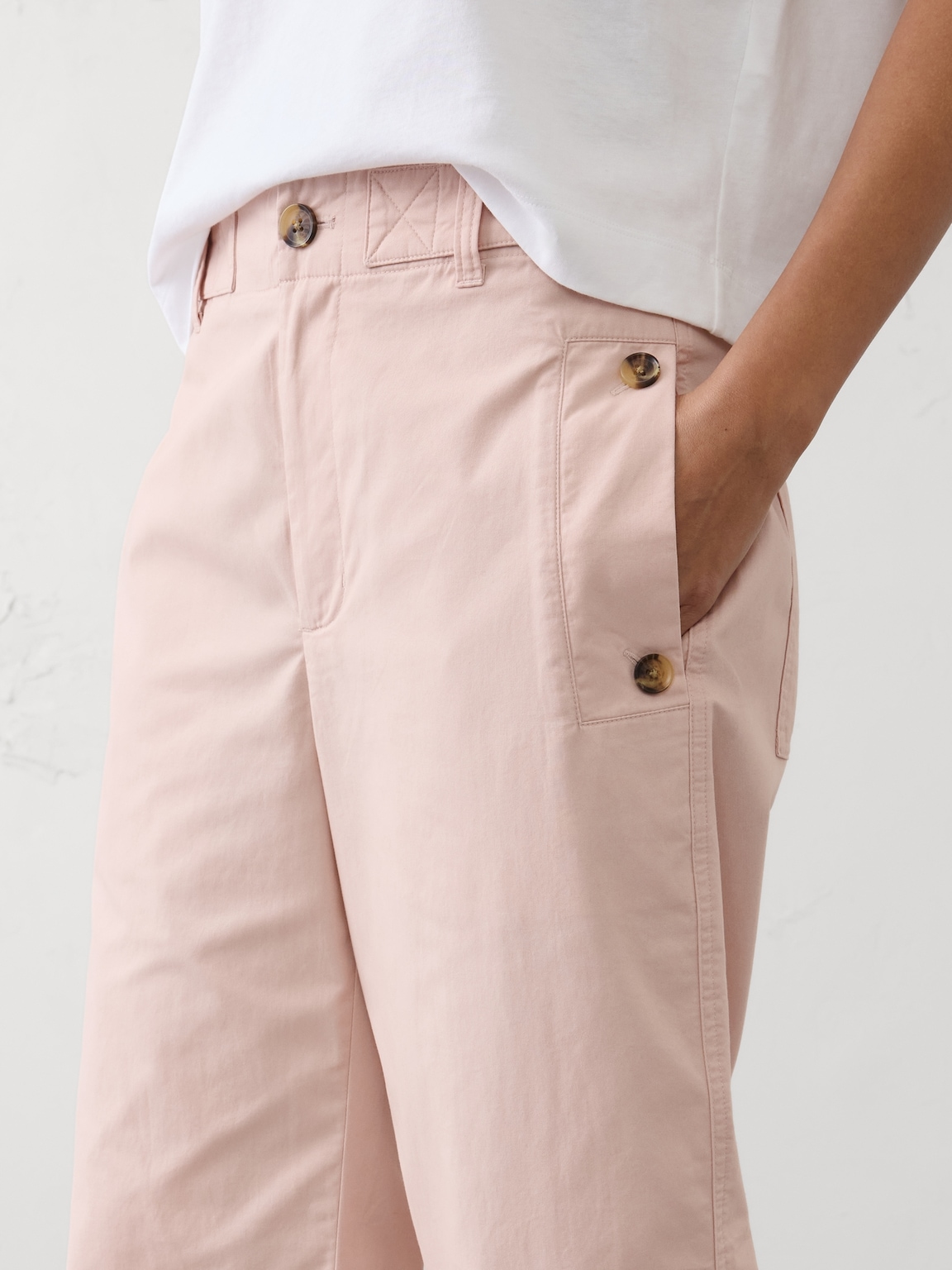 Straight High-Rise Utility Twill Pant