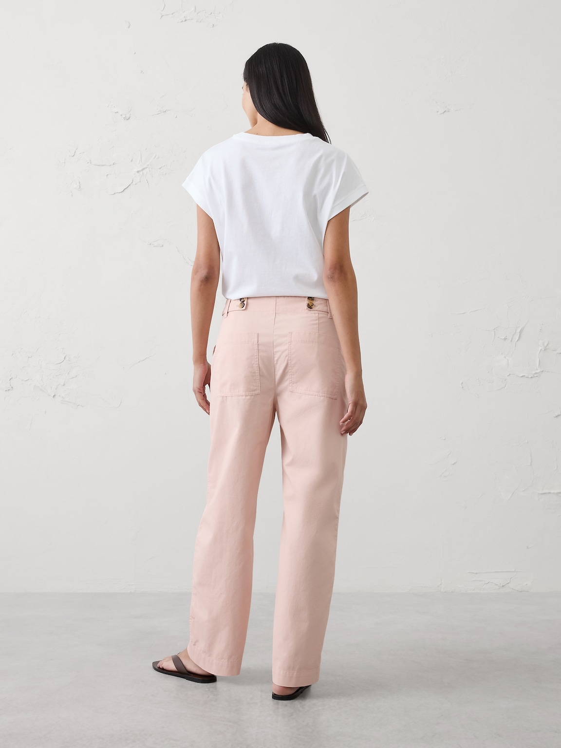 Straight High-Rise Utility Twill Pant