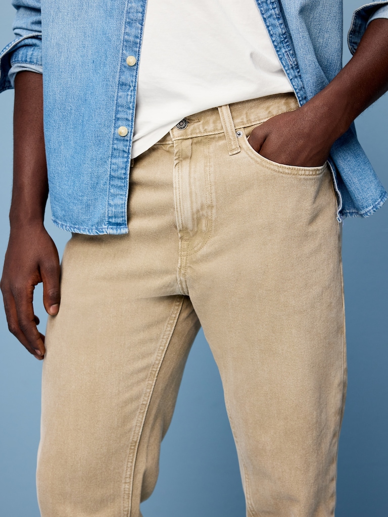 Structured Straight Non-Stretch Jeans