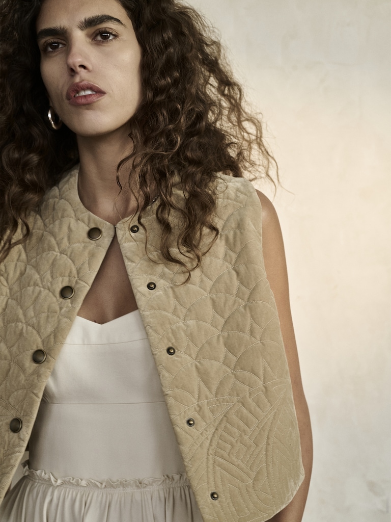 Quilted Velvet Vest