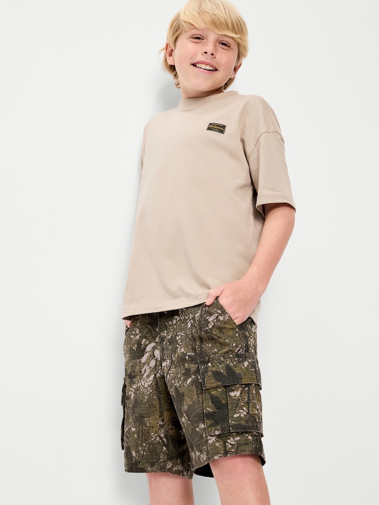 Knee Length Baggy Ripstop Cargo Shorts for Boys