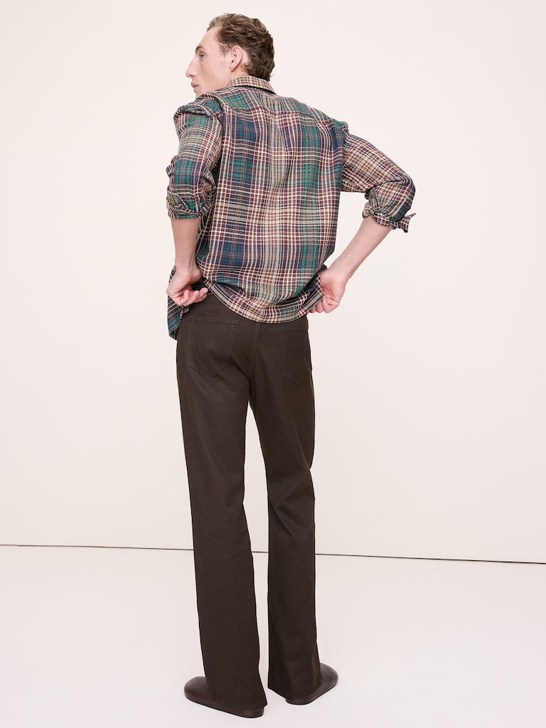 Straight Linen-Cotton Traveler Pant