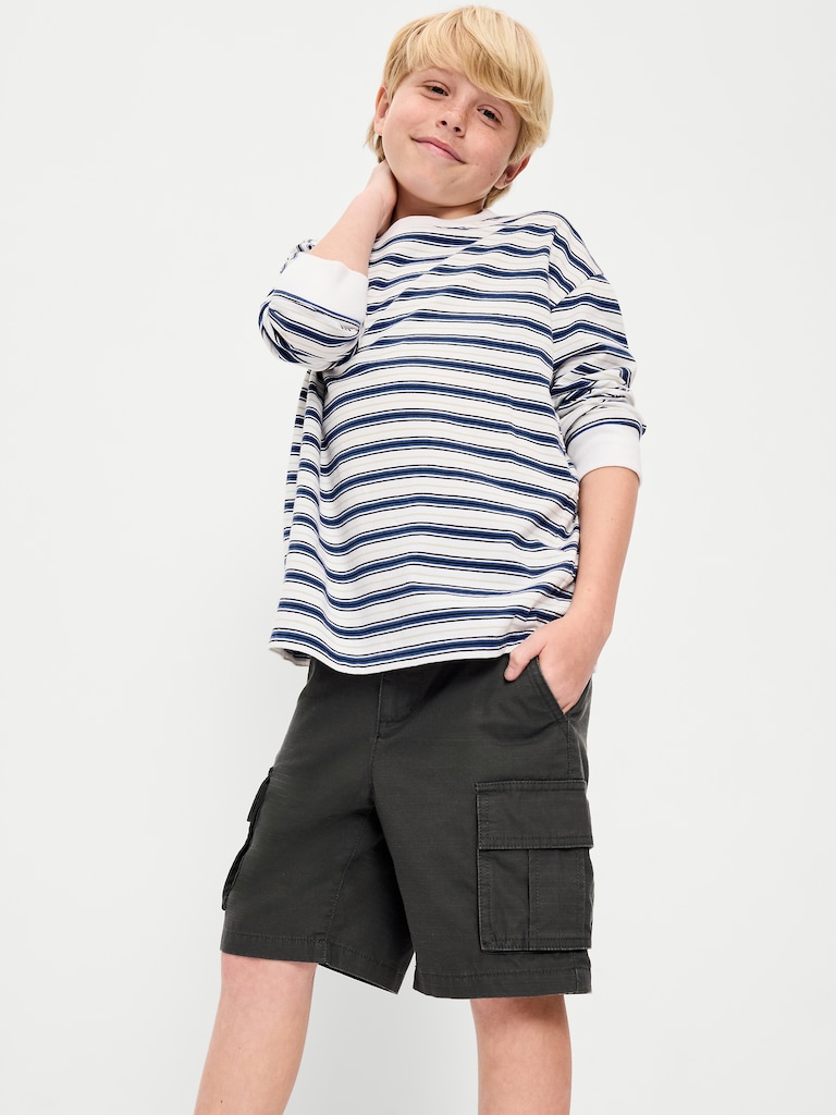 Knee Length Baggy Ripstop Cargo Shorts for Boys