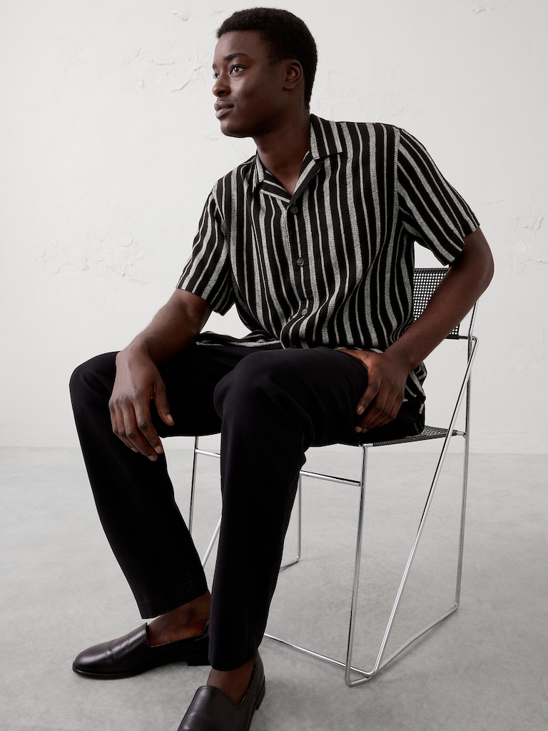 Standard-Fit Textured Resort Shirt