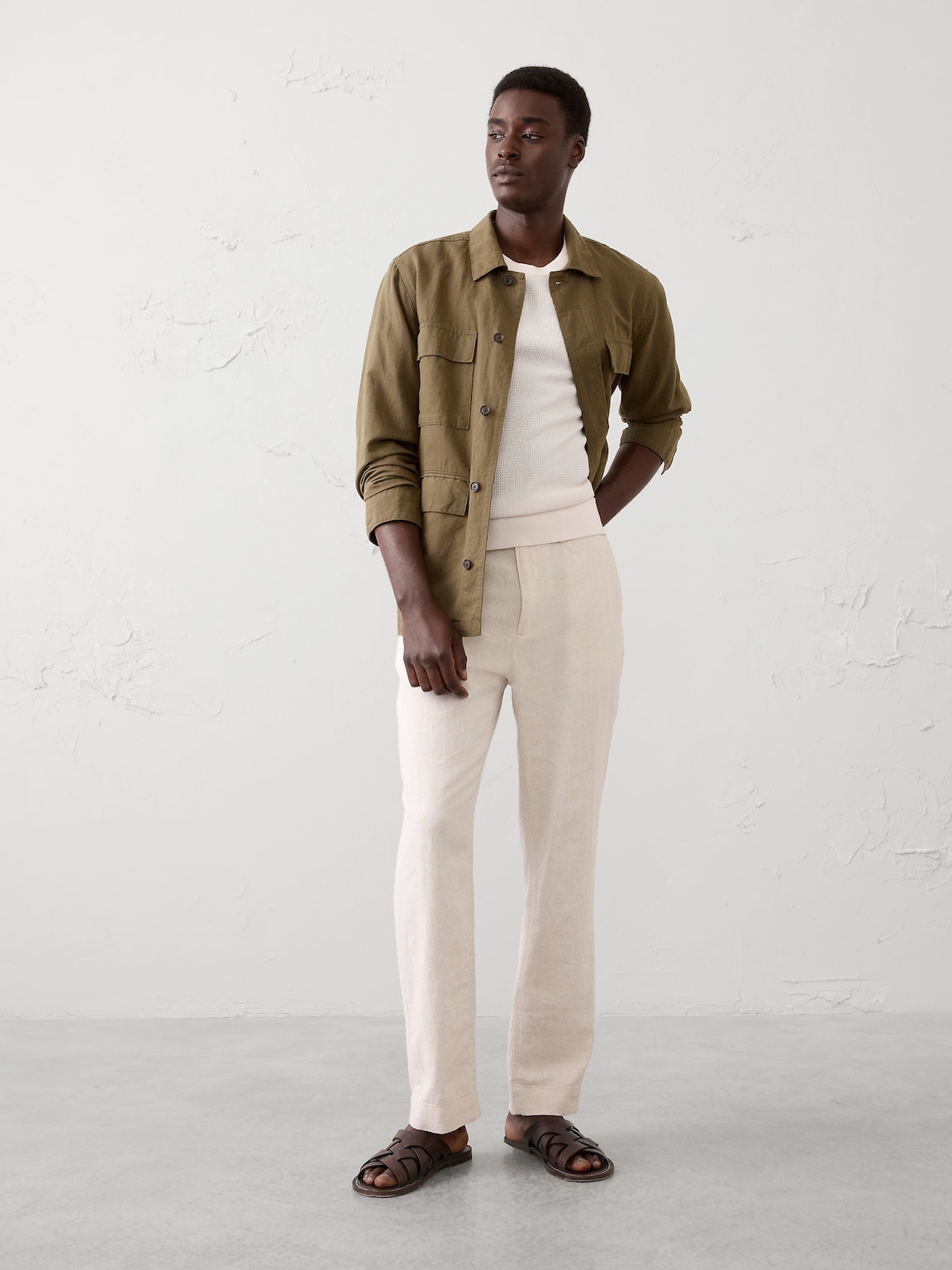 Slim-Fit Textured Sweater T-Shirt