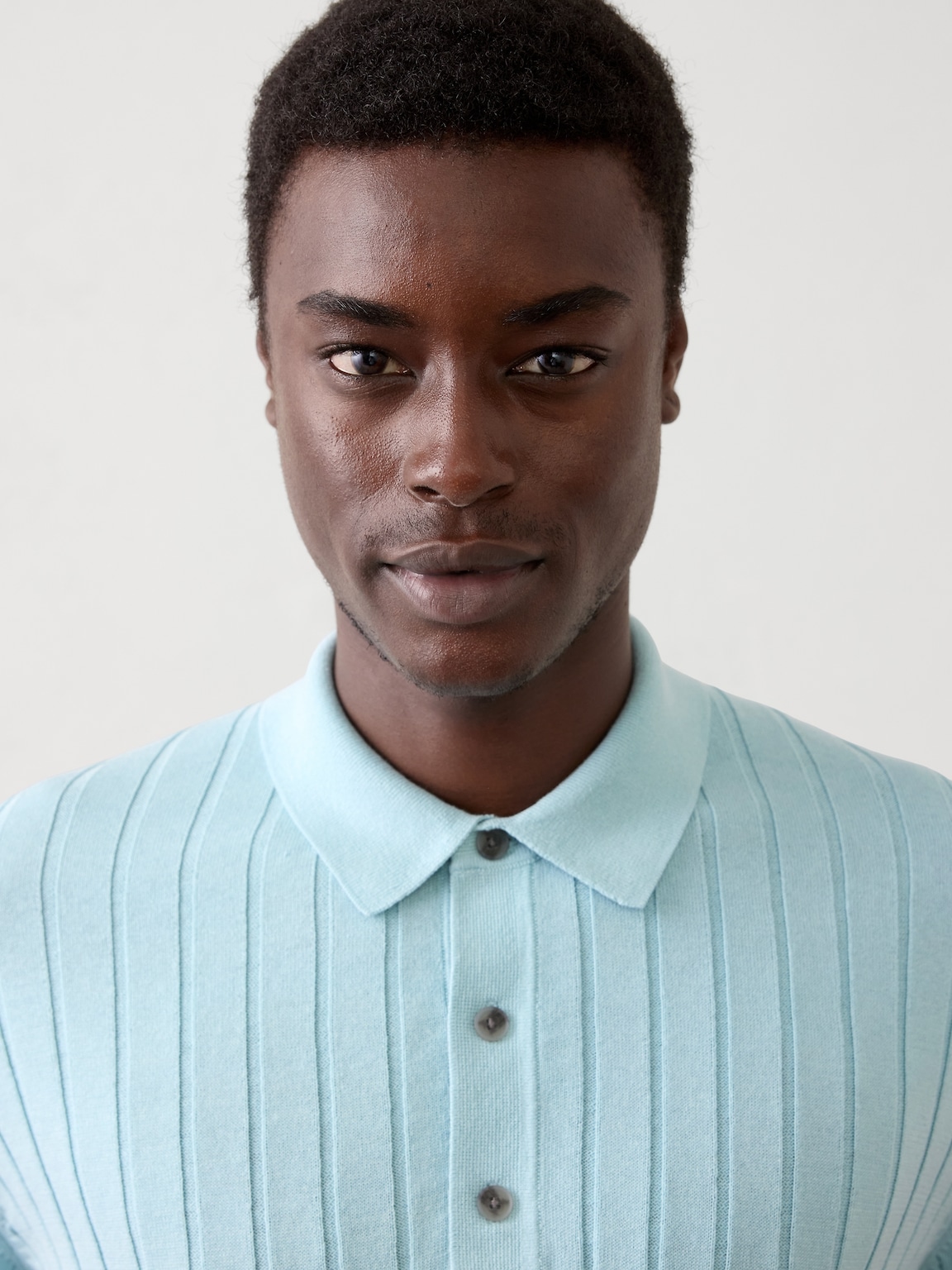 Slim-Fit Wide-Ribbed Sweater Polo