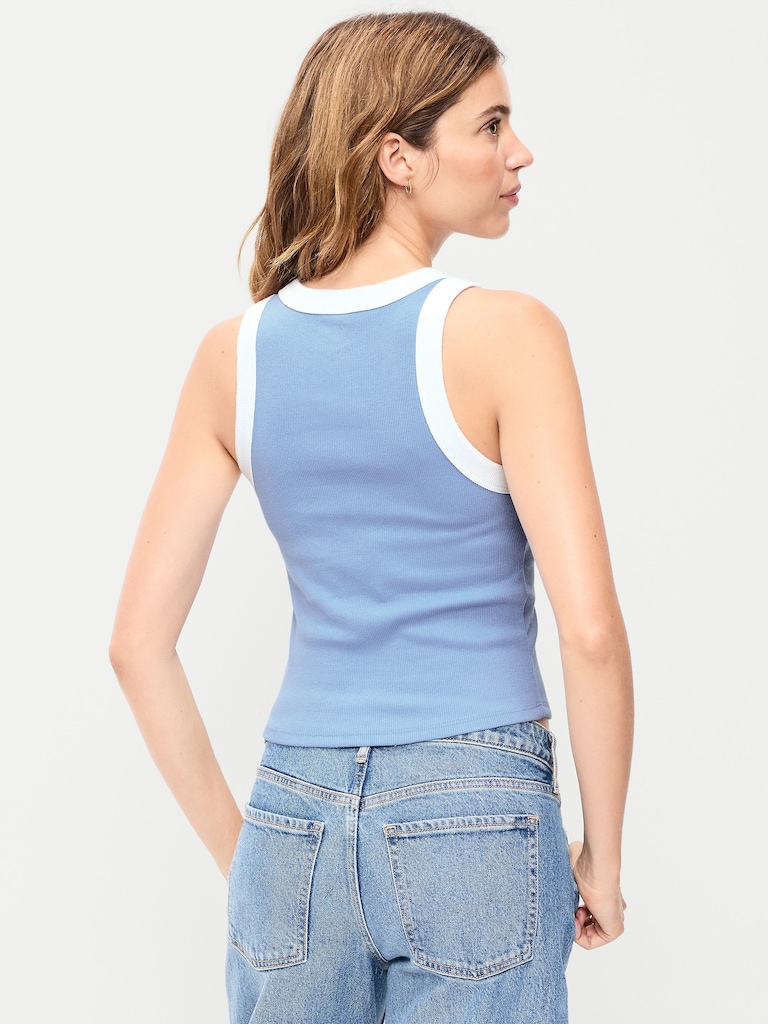 Snug Ribbed Crop Tank Top