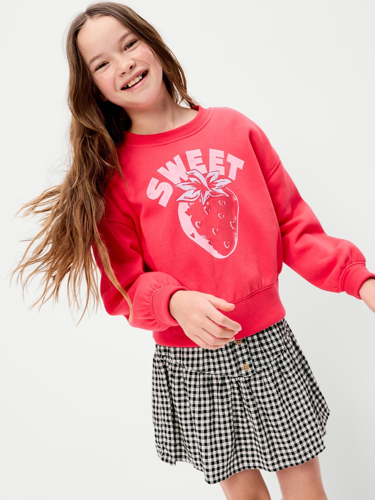 Linen-Blend Buttoned Skirt for Girls