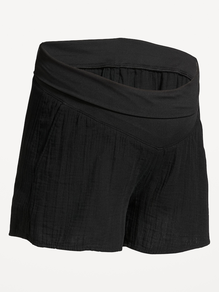 Maternity Foldover-Waist Relaxed Pull-On Short