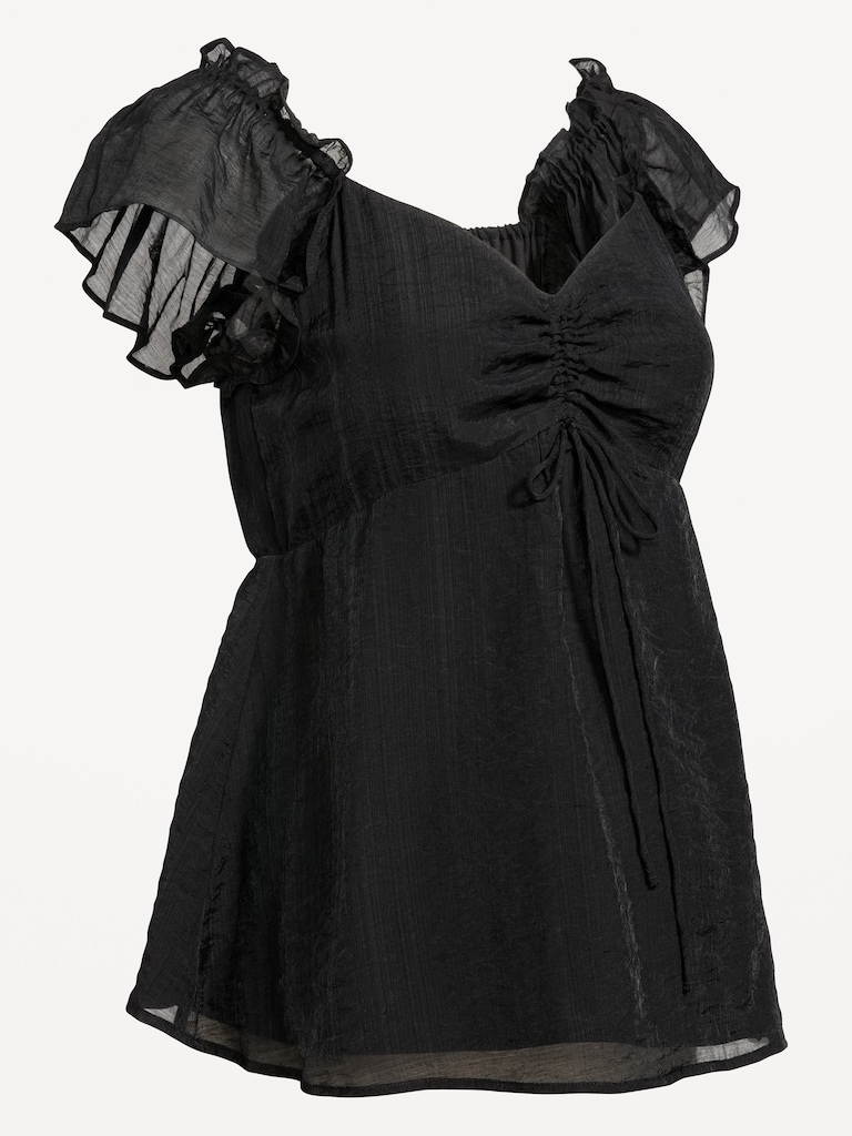 Maternity Ruffle-Sleeve Top