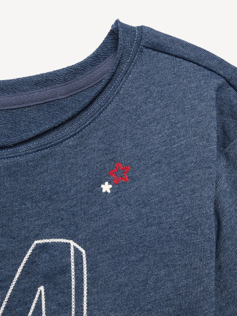 Oversized Off-Shoulder Graphic Tunic Sweatshirt for Girls