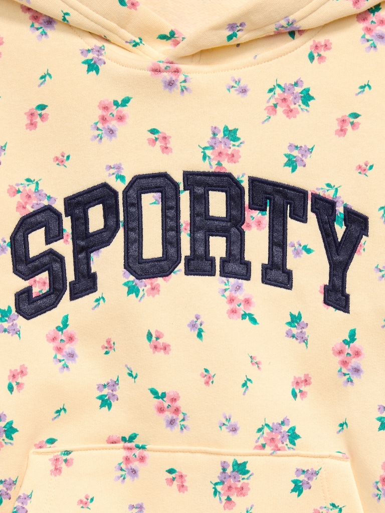 Printed Loose Pullover Hoodie for Girls