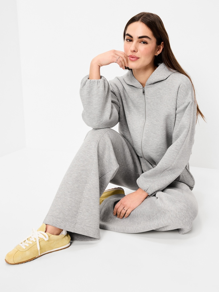 Bounce Fleece Bubble-Hem Hoodie