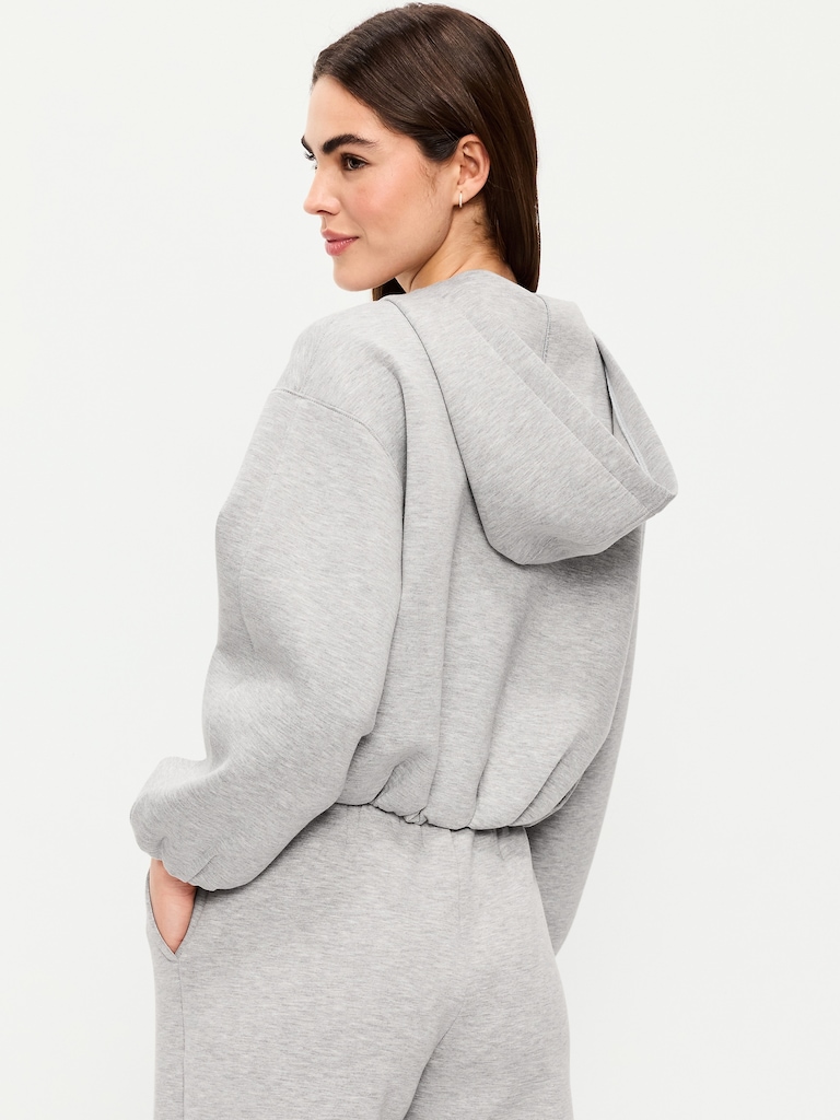 Bounce Fleece Bubble-Hem Hoodie