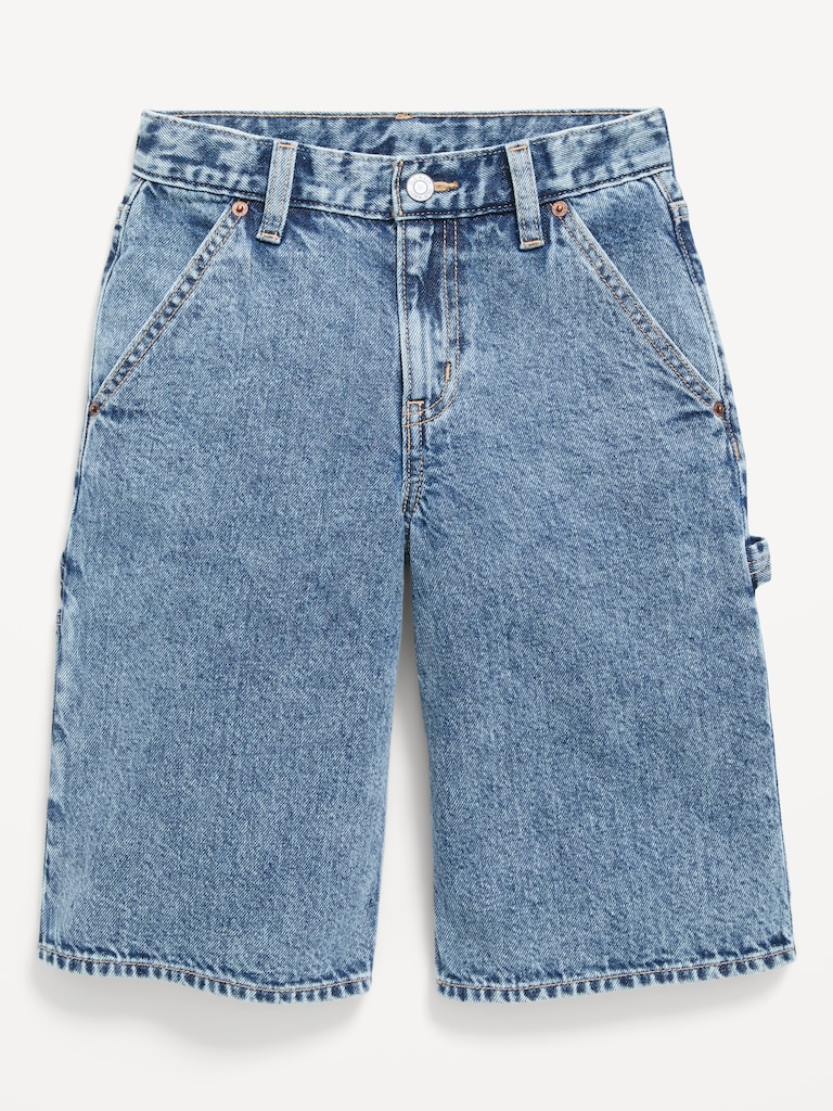 Below Knee Ultra Baggy Carpenter Jean Shorts for Boys