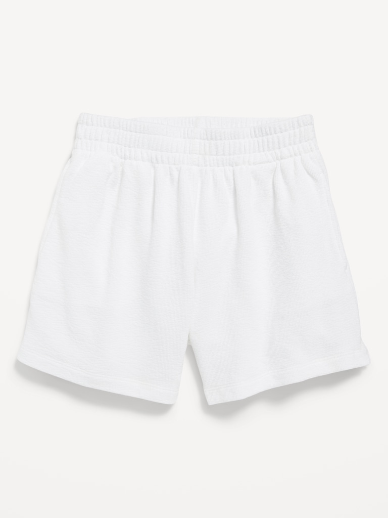 High-Waisted Textured Side-Striped Shorts for Girls