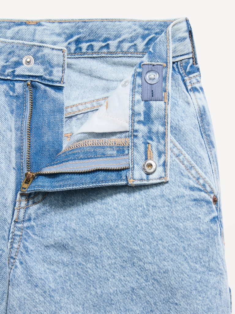 Below Knee Ultra Baggy Carpenter Jean Shorts for Boys