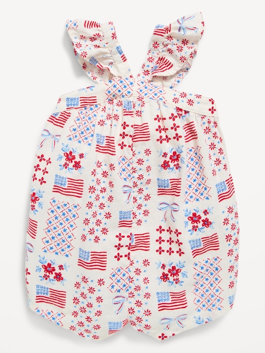 Printed Printed Sleeveless Linen-Blend Romper for Baby on clearance at Old Navy — 50% off