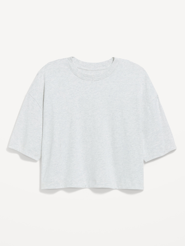 T-shirt court ras du cou rétro