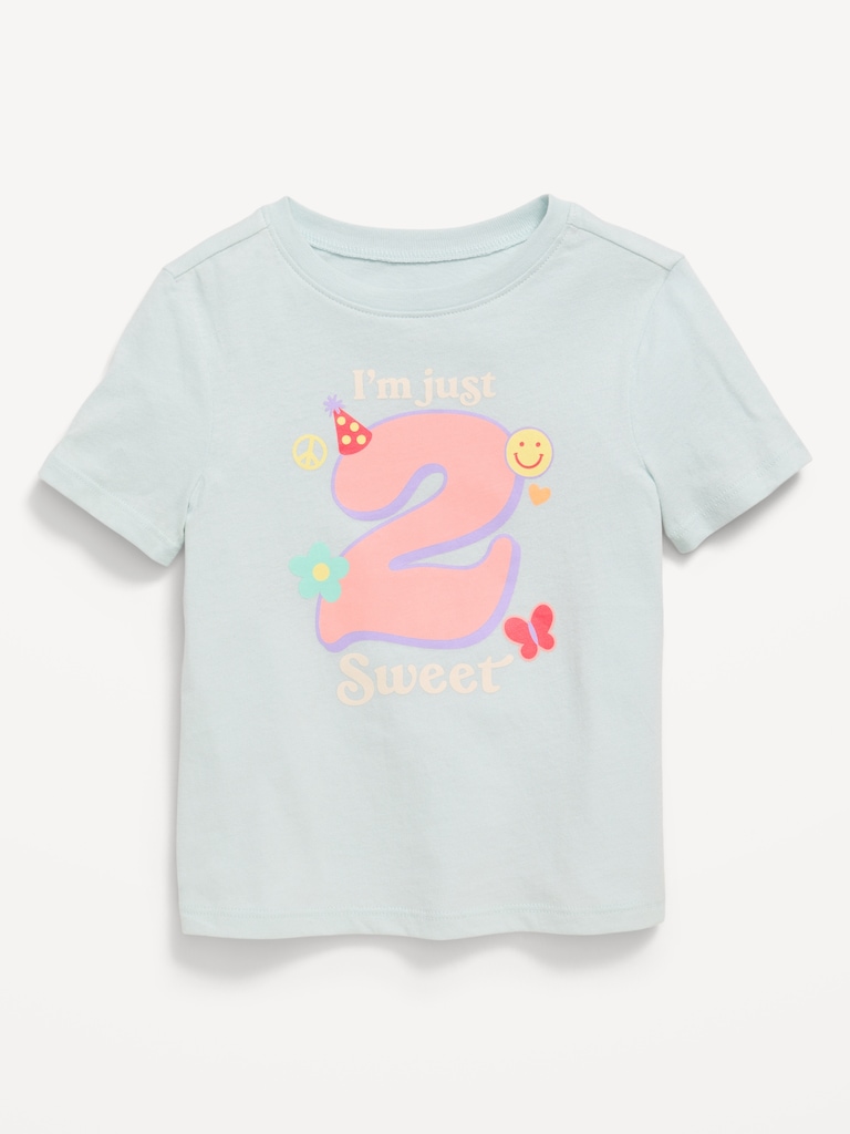 Short-Sleeve Birthday Graphic T-Shirt for Toddler Girls