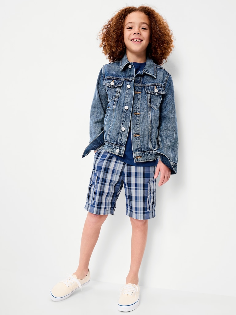 Knee Length Baggy Ripstop Cargo Shorts for Boys