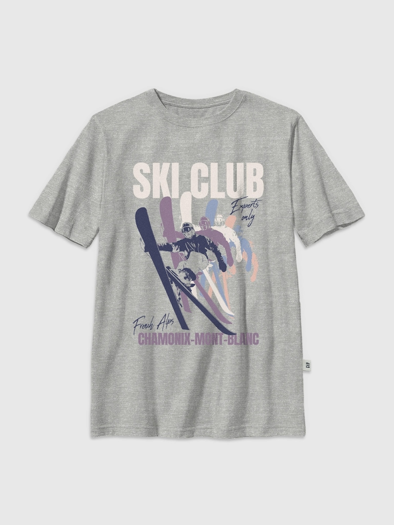 Kids Ski Club Oversized Graphic T-Shirt