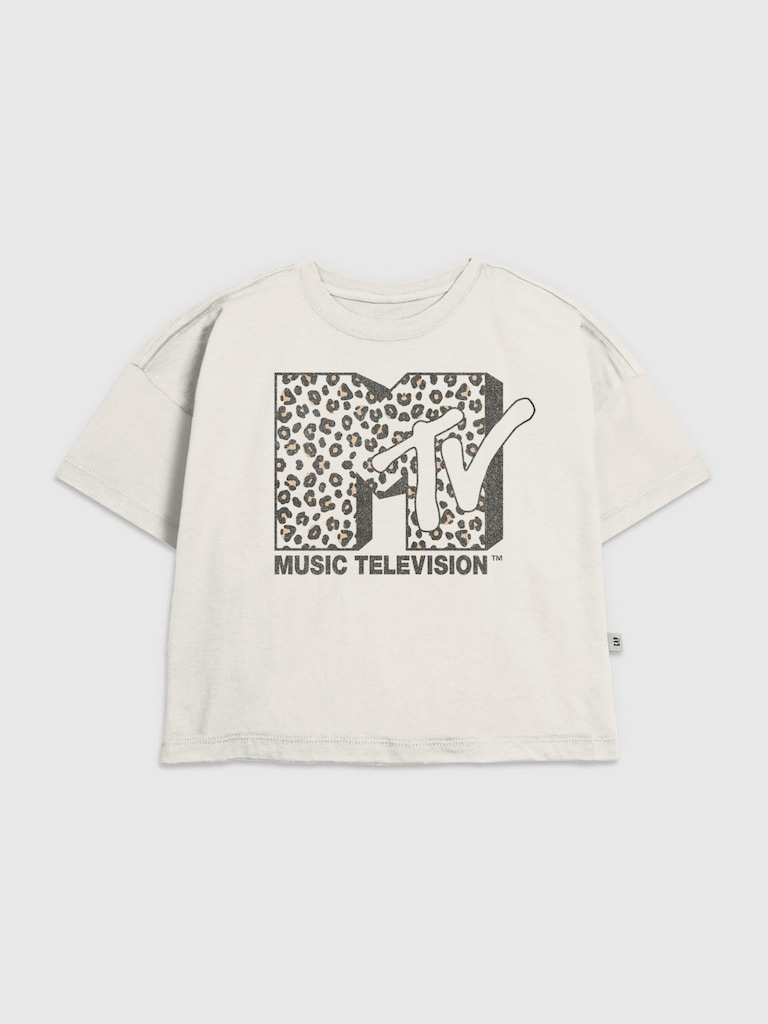 Kids MTV Leopard Logo Graphic T-Shirt