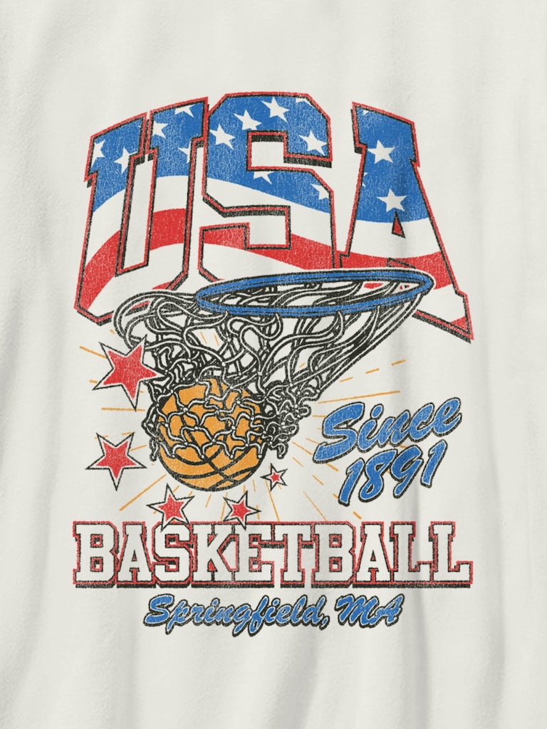 Kids Vintage Basketball Graphic T-Shirt