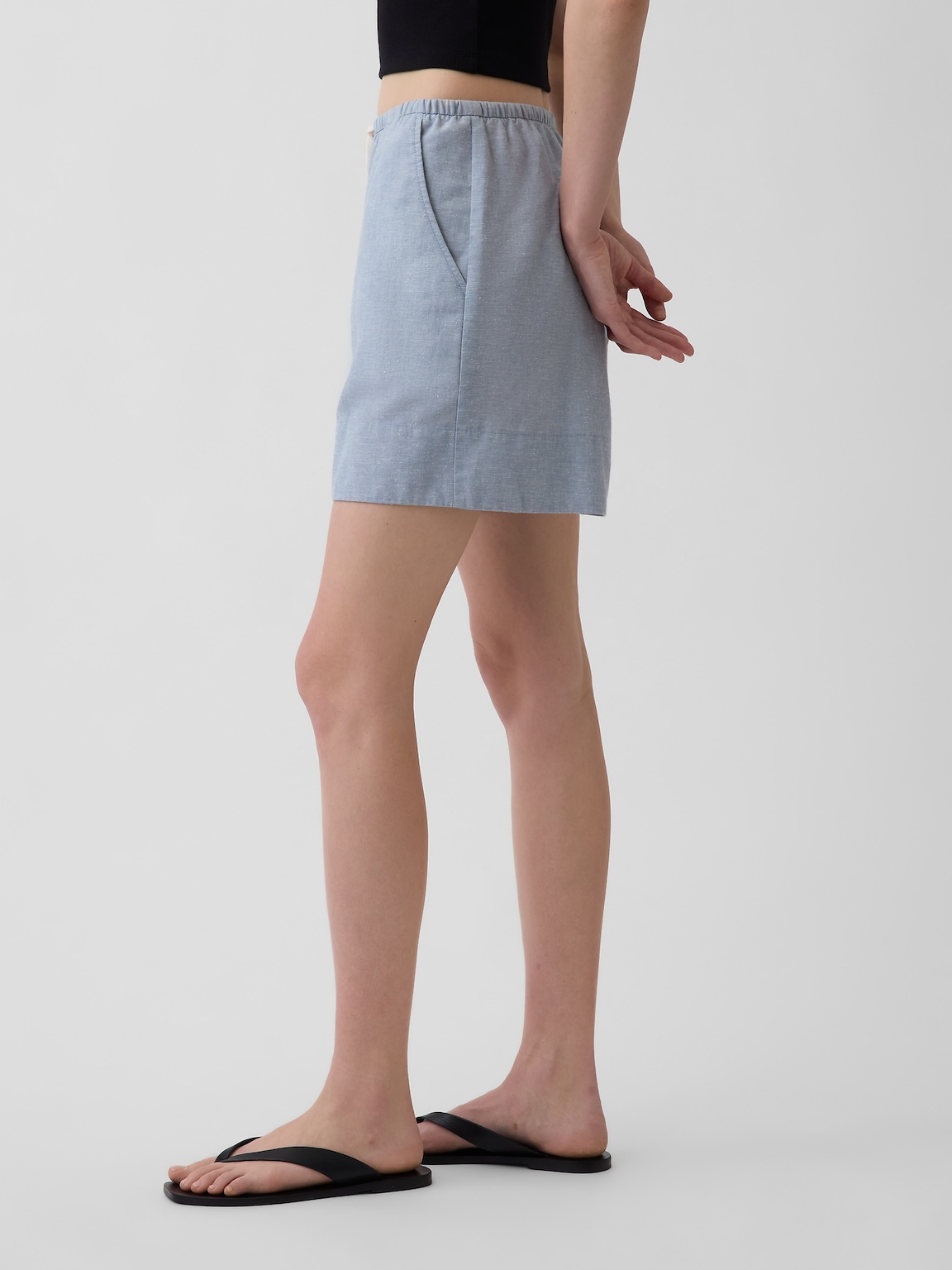 Linen-Blend Easy Shorts