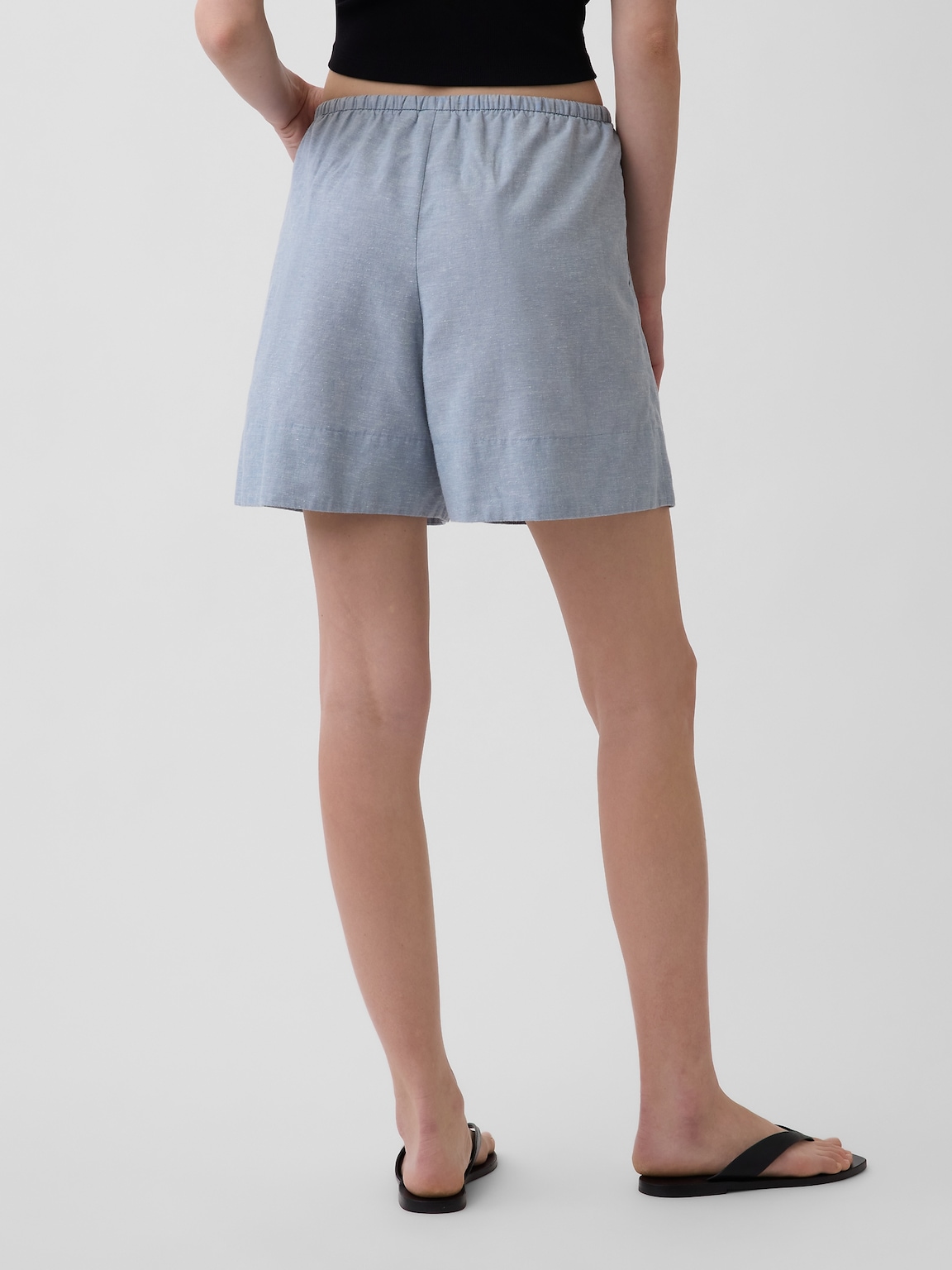 Linen-Blend Easy Shorts