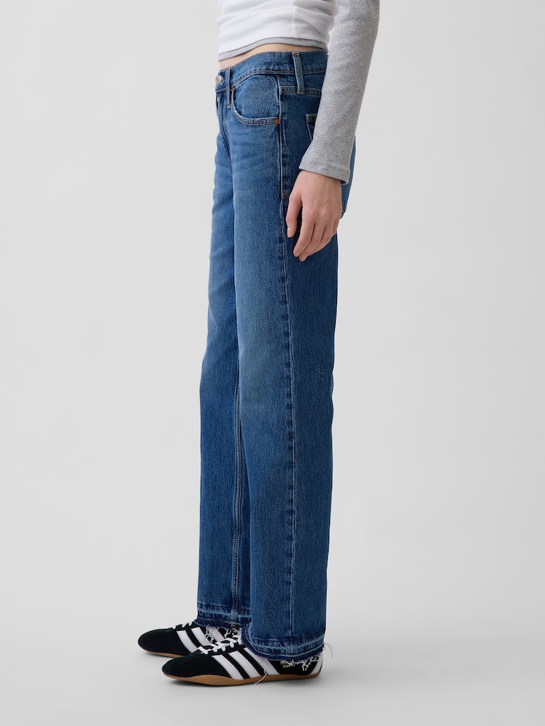 Mid Rise Relaxed Straight Jeans