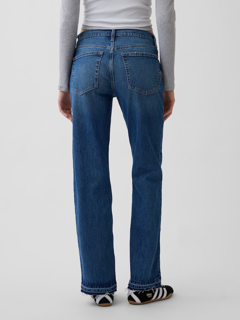 Mid Rise Relaxed Straight Jeans