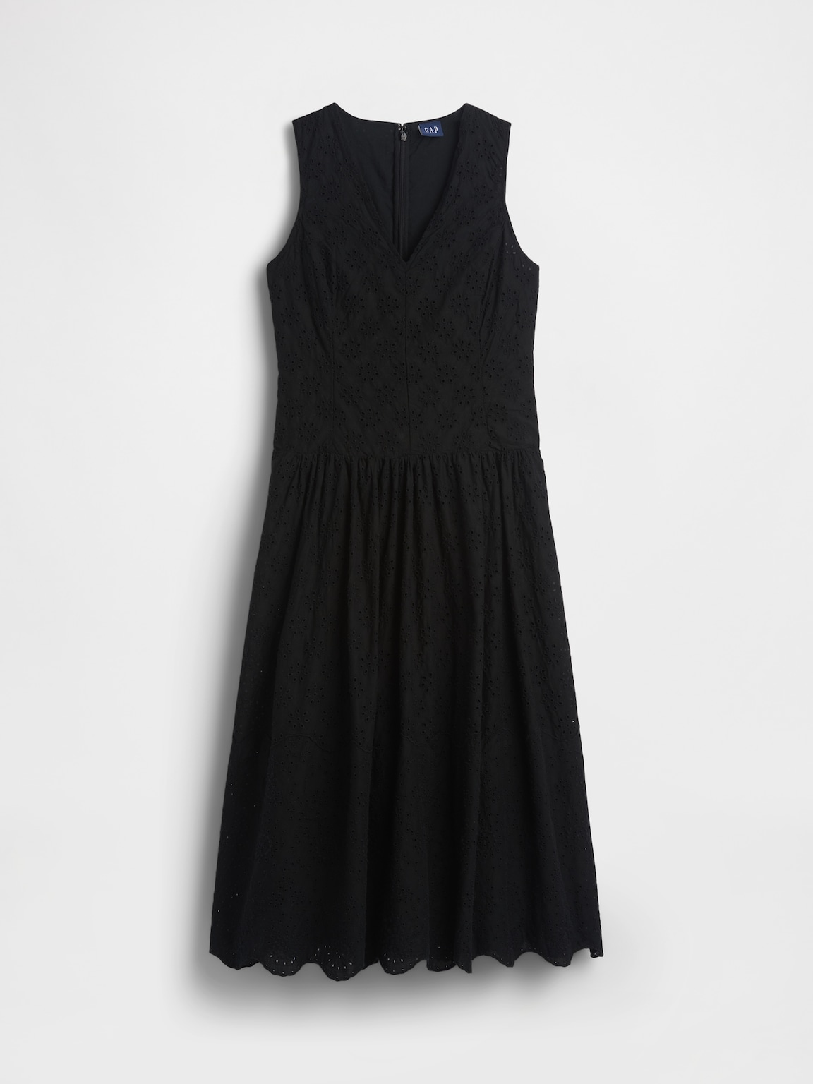 Eyelet Drop-Waist Maxi Dress