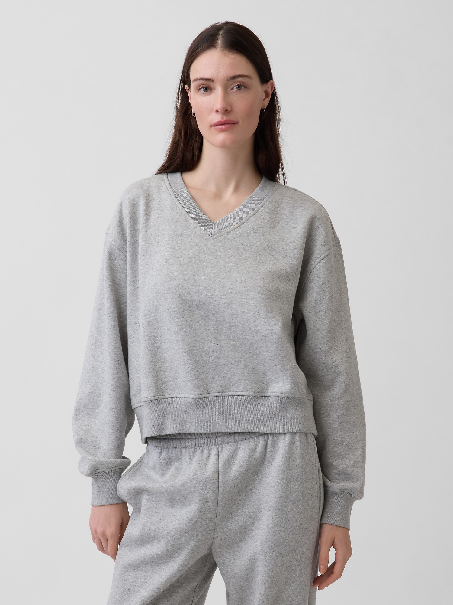 VintageSoft Oversized V-Neck Sweatshirt | Gap