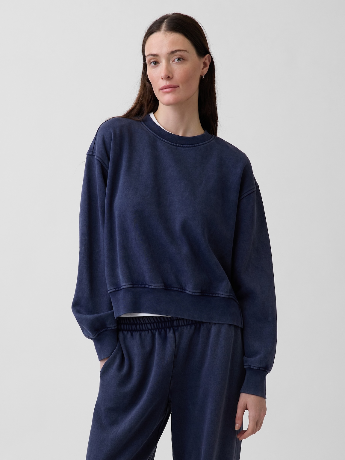 VintageSoft Oversized Split-Hem Sweatshirt