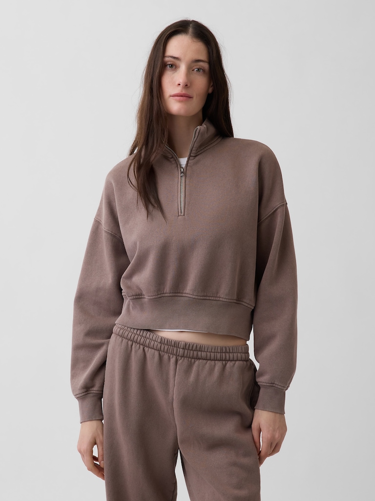 VintageSoft Oversized Half-Zip Wedge Pullover