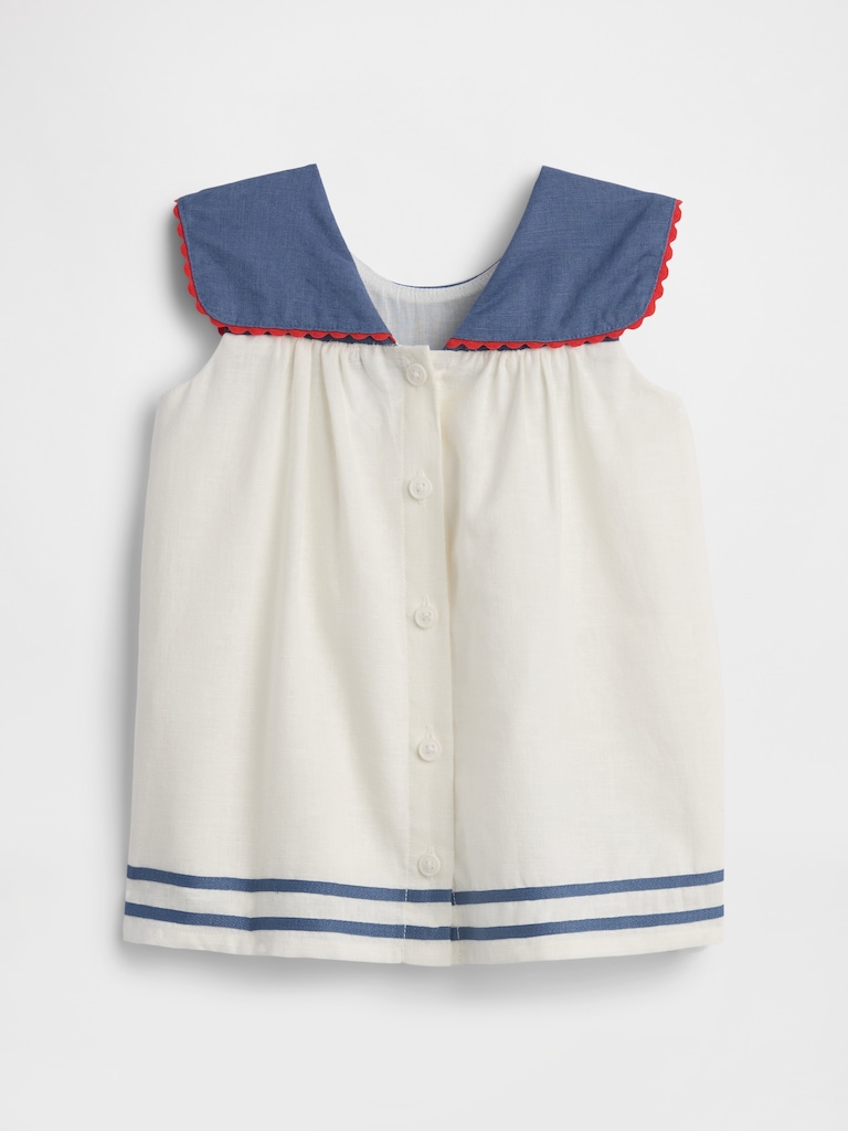Baby Linen-Cotton Sailor Dress