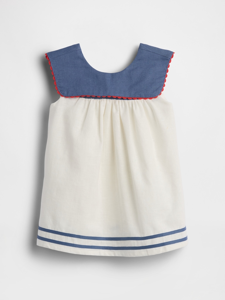 Baby Linen-Cotton Sailor Dress