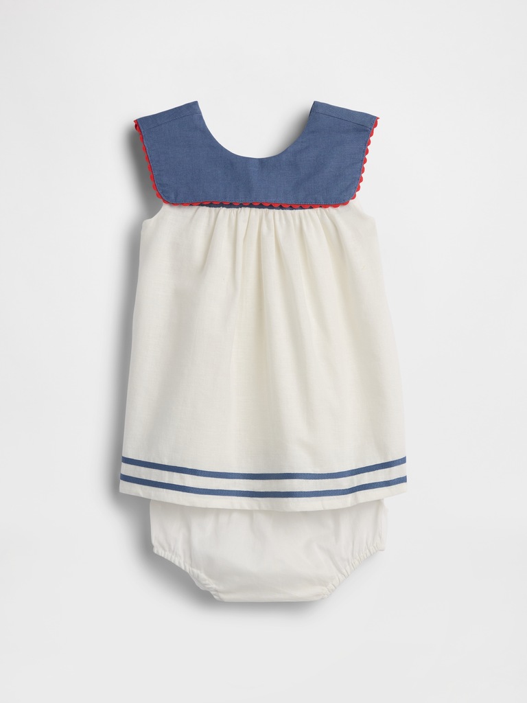 Baby Linen-Cotton Sailor Dress